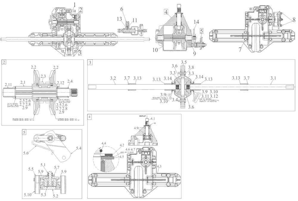 Transaxle Diagram and Parts List for 13AM77SSA00 2023 Yard Machines Lawn Tractor